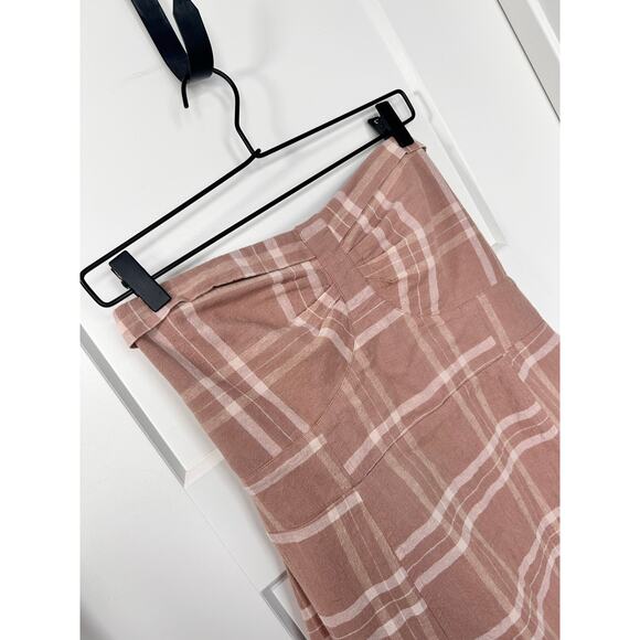 Free People Endless Summer Life Like This Plaid Strapless Midi Dress Brown Large - Picture 5 of 14